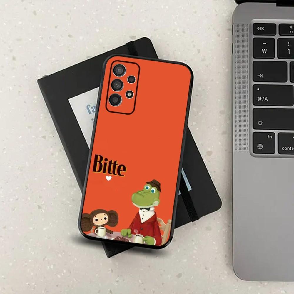 C-Cheburashka Phone Case For Samsung S24,S21,S22,S23,S30,Ultra,S20,Plus,Fe,Lite,Note,10,9,5G Black Soft Cover