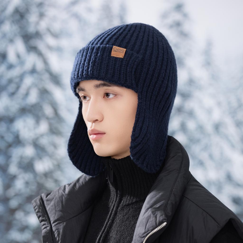 Autumn and winter hat men's outdoor cycling ear protection warm knitted hat wool Lei Feng hat Korean windproof bag head cold hat