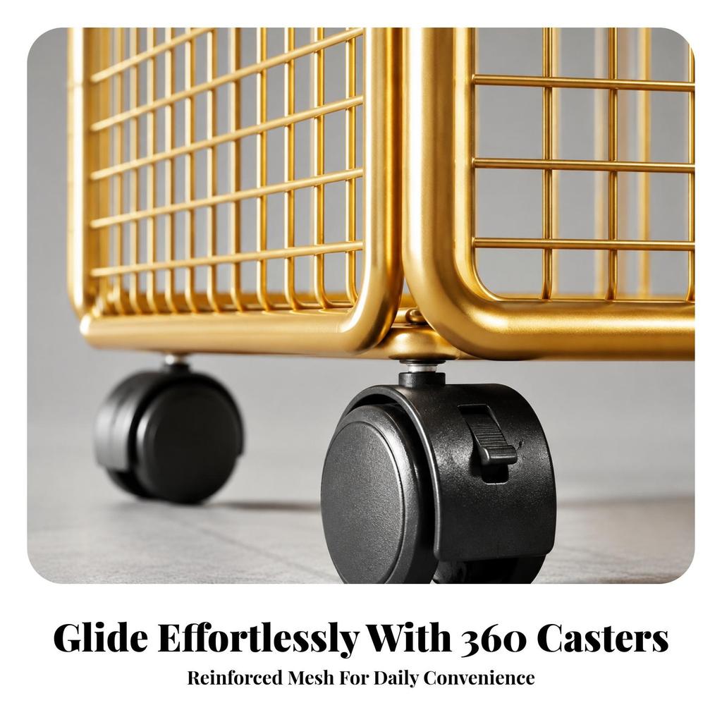 Wire Storage Rack with Wheels Spacious Basket Long-Lasting