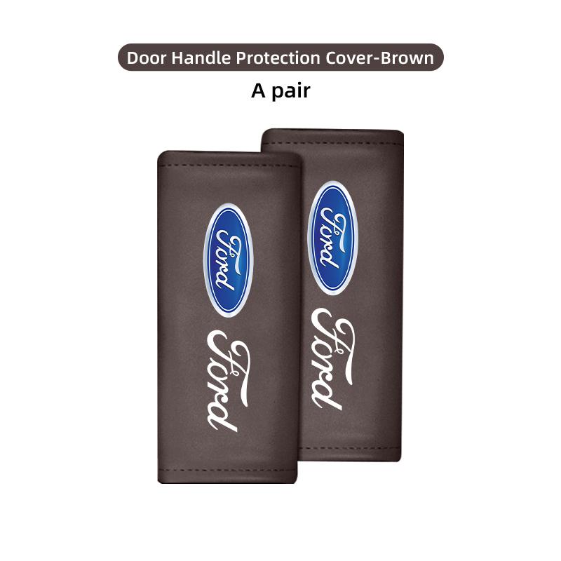 Leather Car Door Handle Protection Sleeve Anti Stick Interior Accessory For Ford Fiesta Ranger Mondeo Escape Ecosport Fusion