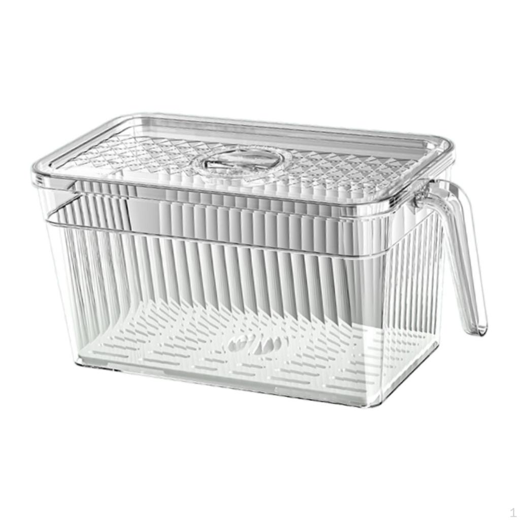 Food Organizer Container for Fridge with Drainage System