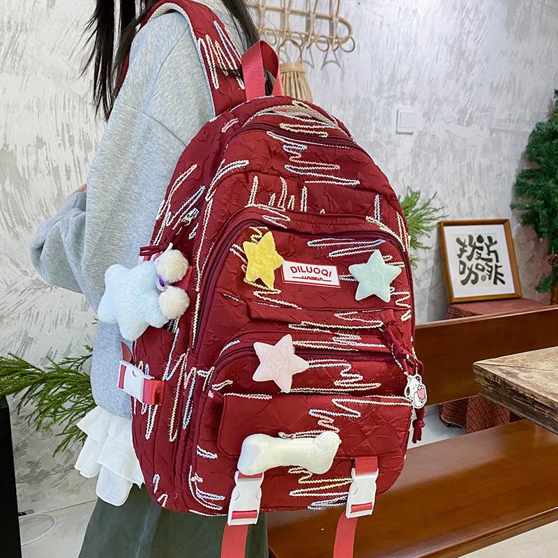Children's Schoolbags Elementary School Students Junior High School Girls High School Students High Looking Three Piece Backpack