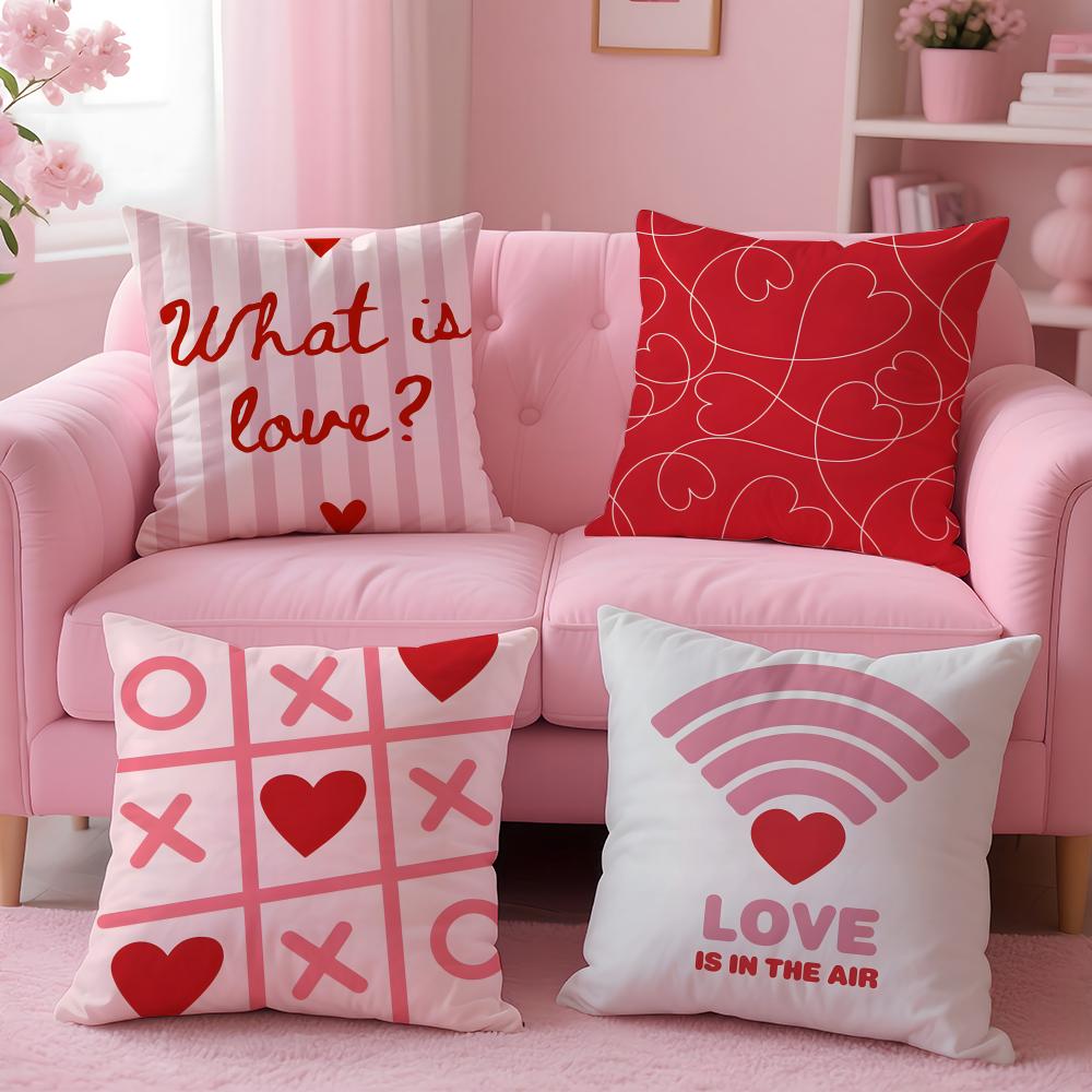 Moderne Pinke Liebe Kunst Luxuriöse Kissenhülle Kissenbezug Weicher Freundlicher Stoff Verdeckter Reißverschluss