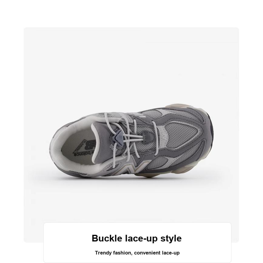 Nové New Balance NB 9060 Protiskluzové Odolné proti opotřebení Nízké Dětské Lifestylové Boty Šedé Dětské PV9060EM
