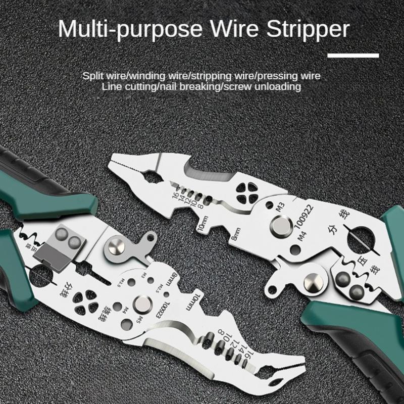 Wire Stripper Tool Cable Cutting Tool Multifunctional Electricians Portable Wire Cutter Wire Pliers Tool for Crimping Pulling