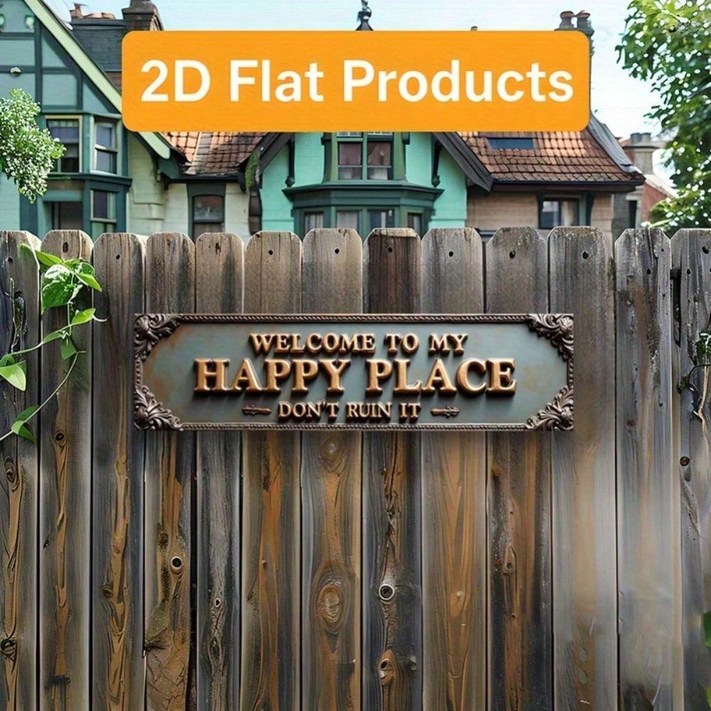 Vintage Aluminum Sign Floral Metal Wall Art Decorative Plaque For Home Porch Outdoor Indoor