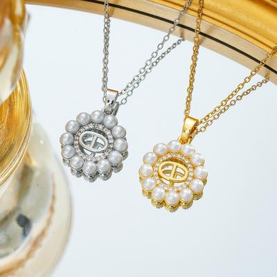 Micro-inlaid Chinese Style Small Fragrance Style Pearl Pig Nose Light Luxury Niche Temperament Necklace for Women