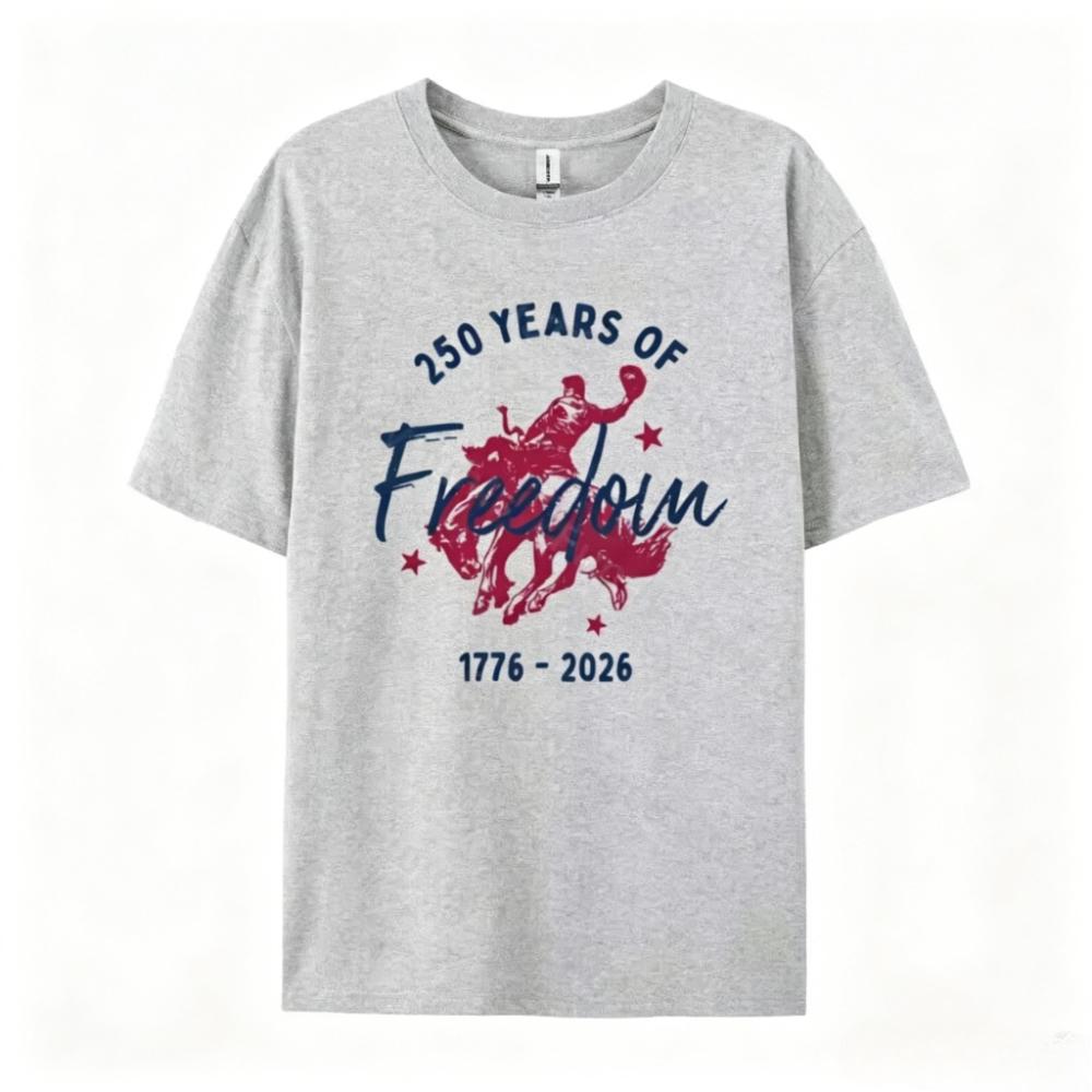 250 Years Of Freedom Graphic Tee 17762026 Western Bucking Horse Shirt Fourth Of July Tee Patriotic Cowgirl Unisex Tshirt Gift