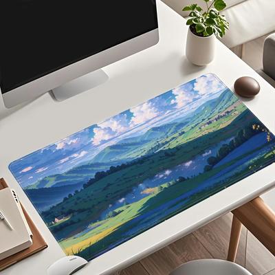 Schneebirge und Grasland Muster Mauspads Schreibtisch-Mauspad Niedliche HD Schreibtischunterlage Erweiterte Gaming-Tastaturmatten Groß XXL Gamer