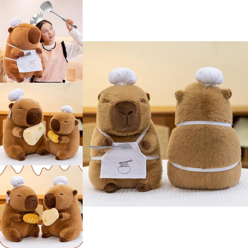 Cute Capybara Plush Toy Soft Cheesy Bread Design Adorable Cuddly Pillow For Home