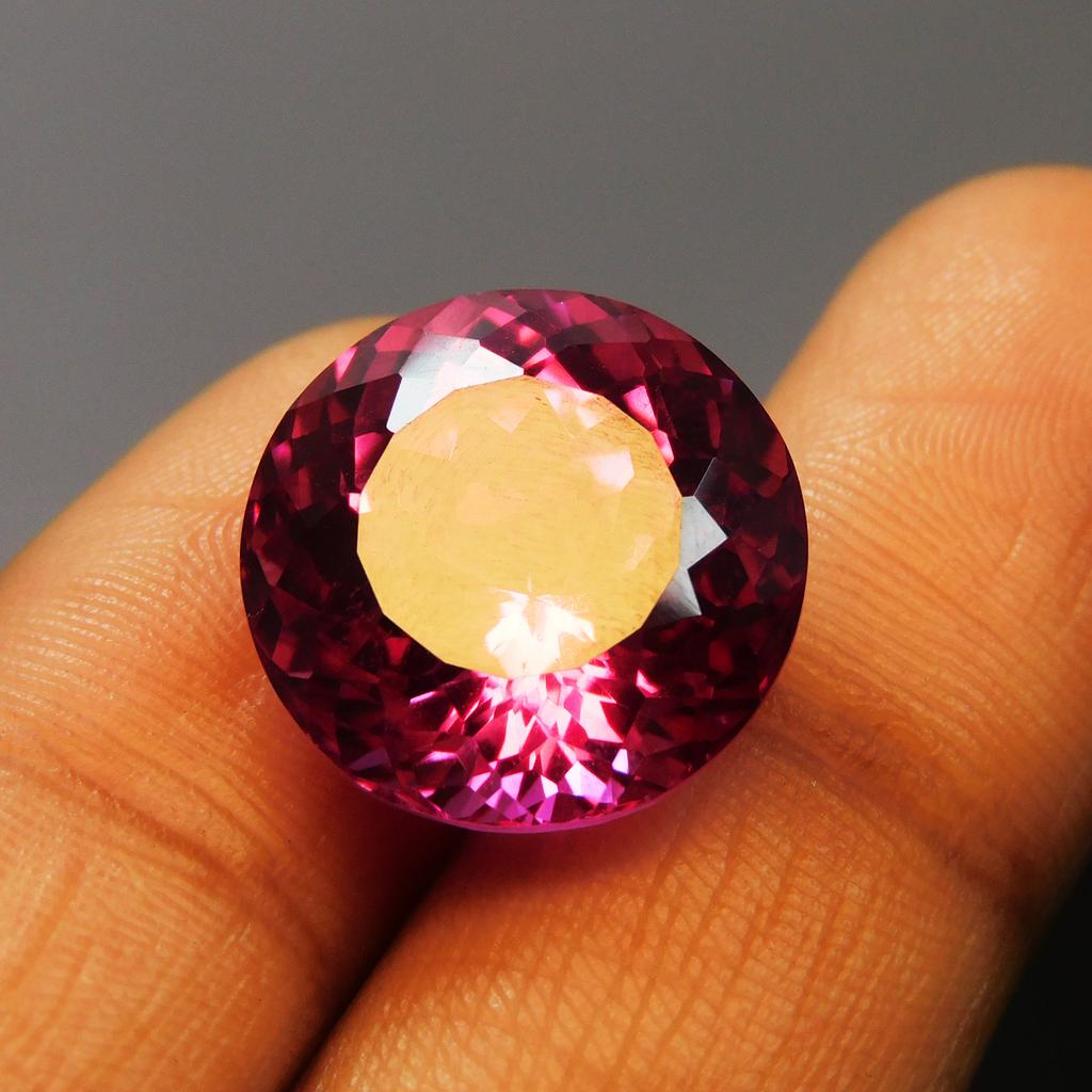 Natural Pink Sapphire Loose Gemstone 18.40 Ct Round Cut September Birthstone for Gem Collections