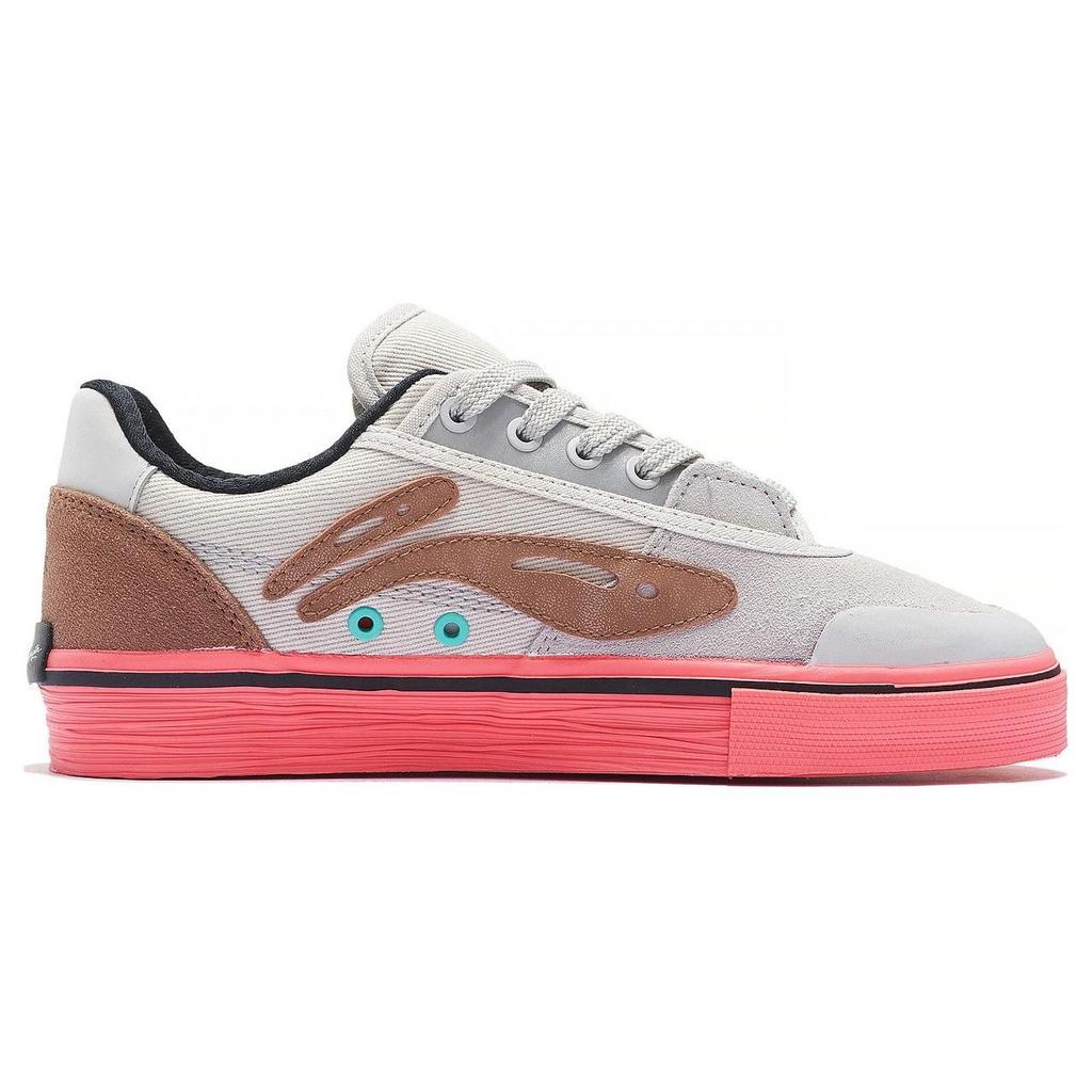 Li Ning Steven Harrington X  Comfortable Soft Elastic Non-Slip Shock Absorbing Wear-Resistant Low-Top Skate Shoes Women sneakers White Pink AECS072-4