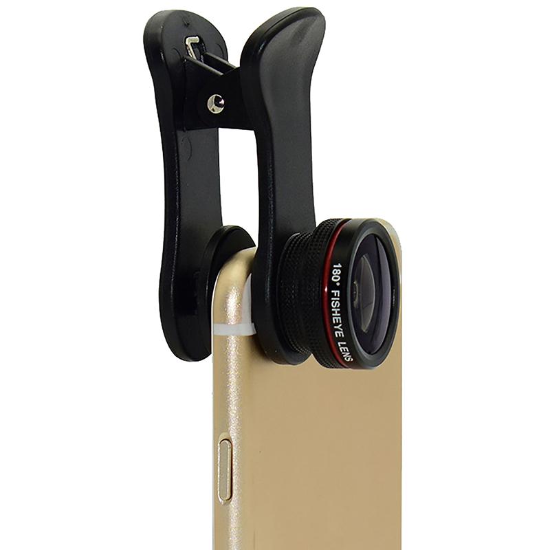 0.65X Geniş Açı Zoom 180 Derece Balık Gözü Makro Lensler Klipsli Lensli Kamera Kitleri Telefonda 3'ü 1 Arada Balık Gözü Telefon Lensi
