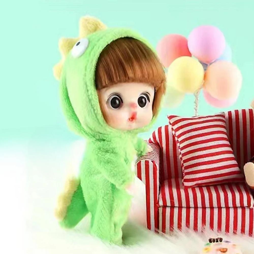 12cm Roztomilá Mini Panenka Zvířecí Série Pyžam Vzdělávací Hračky DIY Oblékání Kloubové Panenky Narozeninové Dárky 3D Oči