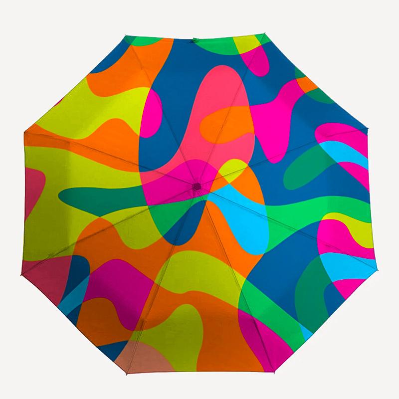 1pc Colorful Abstract Automatic Open/close Folding Umbrella, Compact Portable Travel Umbrella, Cute Umbrella, Durable Construction yy260328006