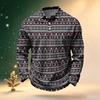 Maglia da Golf da Uomo a Maniche Lunghe con Stampa Natalizia Rete Asciugatura Rapida Top Casual Activewear