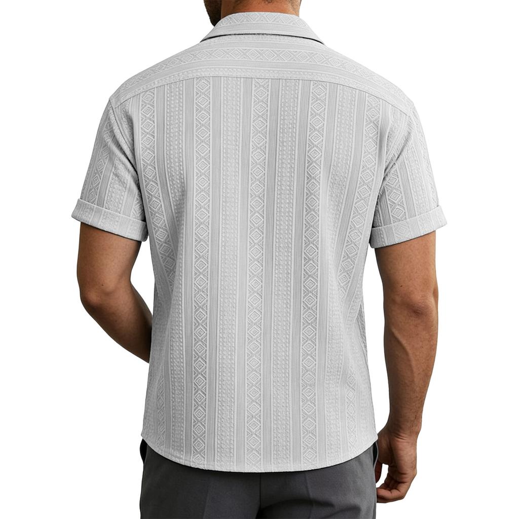 Herren Freizeit Hemd mit Tasche und Kragen, Kurzarm