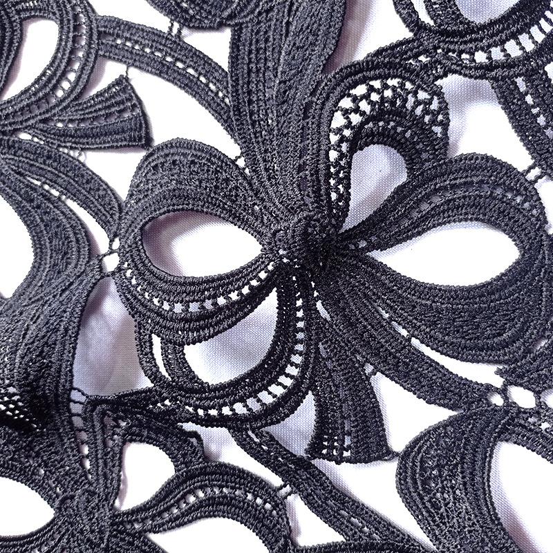 Wasserlösliches Spitzen besticktes Gewebe, Schleifenmuster, durchbrochener Vollstoff, Modeaccessoires