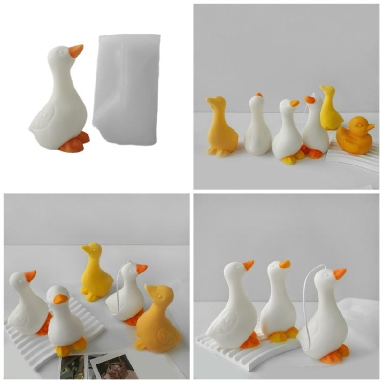 3D Cute Duck Silicone Candle Mold Handmade Animal Candle Making Soap Plaster Resin Supplies Chocolate Cake Baking Tool
