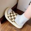 Mode Damen Hausschuhe Offene Zehen Badezimmer Zuhause Indoor Schlafzimmer Sandalen Haus Karierte Schuhe für Damen Pantoletten Flach Original I B Unique G F 39