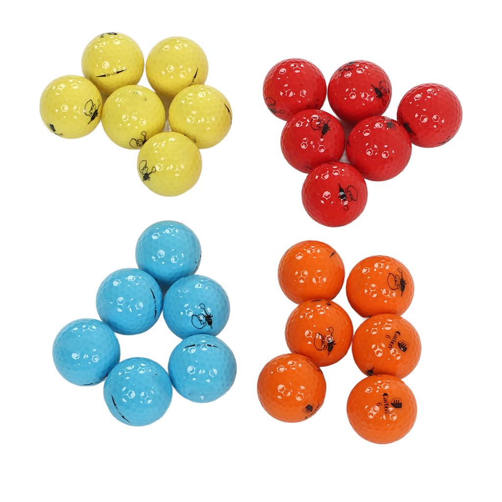 Sada 24 golfových míčků, gumové, barevné, odolné, 2vrstvé, golfové míčky pro hráčky začátečníků