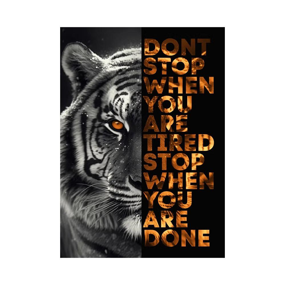 Citazioni Motivazionali Conquista Focus Pittura su Tela Leone Tigre Leopardo Animali Feroci Poster Stampa Muro Soggiorno Decorazioni per la Casa