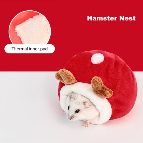 Guinea Pig Bed Warm Fleece Rabbit Hideout Hamster Nest Small Pet Sleep Bed Autumn Winter House Cage Accessories for Hedgehog Squirrel