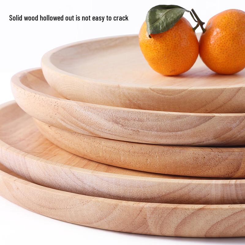 Rubberwood Round Serving Tray
