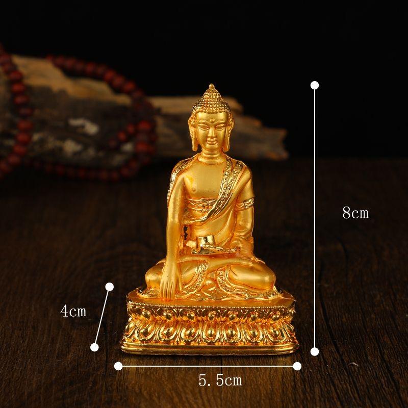 Tibetan Miniature Buddhist Figures Golden Engraved Variety Shapes Alloy Handicraft Tantric Home Gift Altars Desktop Decorative