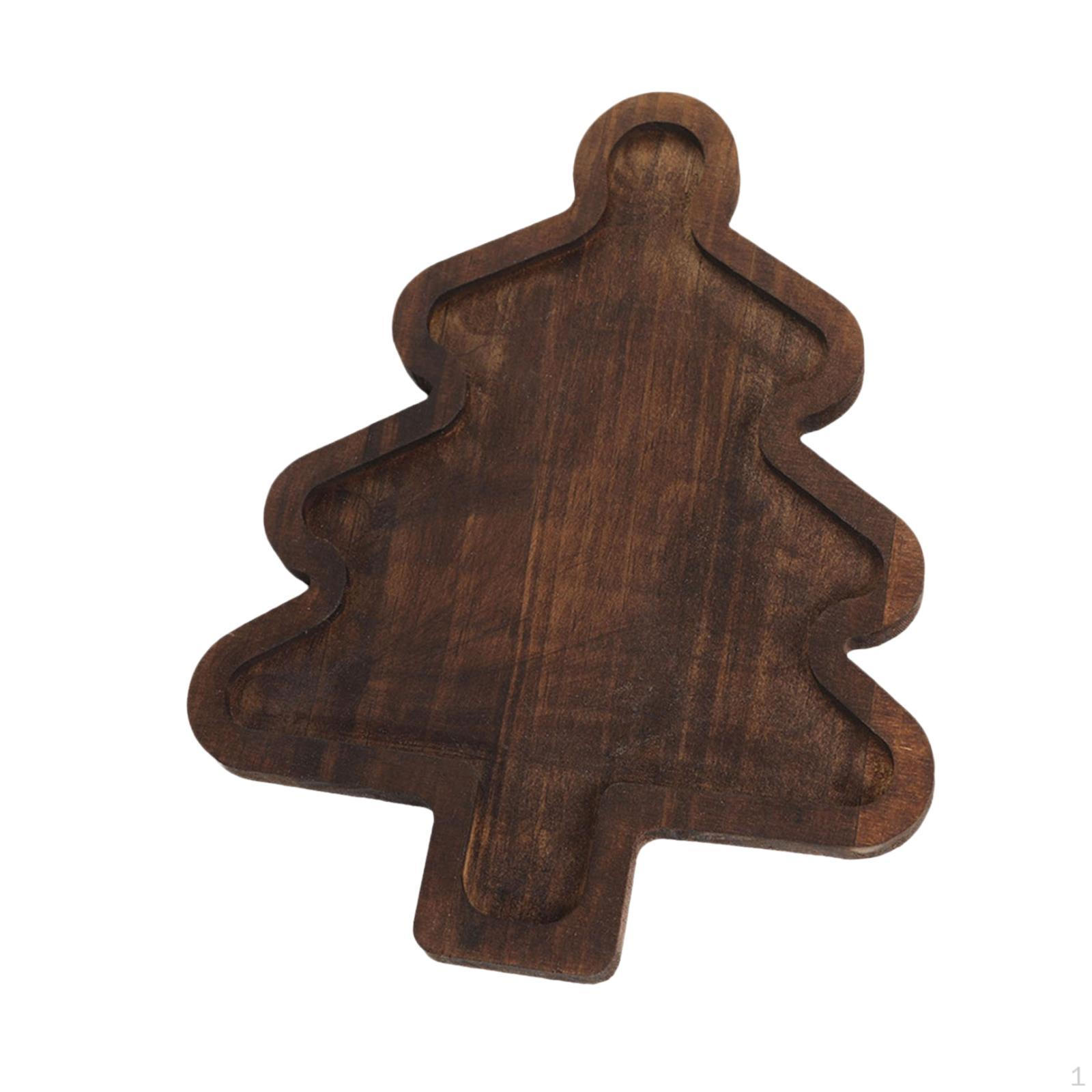 

Рождественский сервировочный поднос Милая обеденная тарелка Элементы Хэллоуина Разделенный Деревянный Фруктовый Christmas Tree