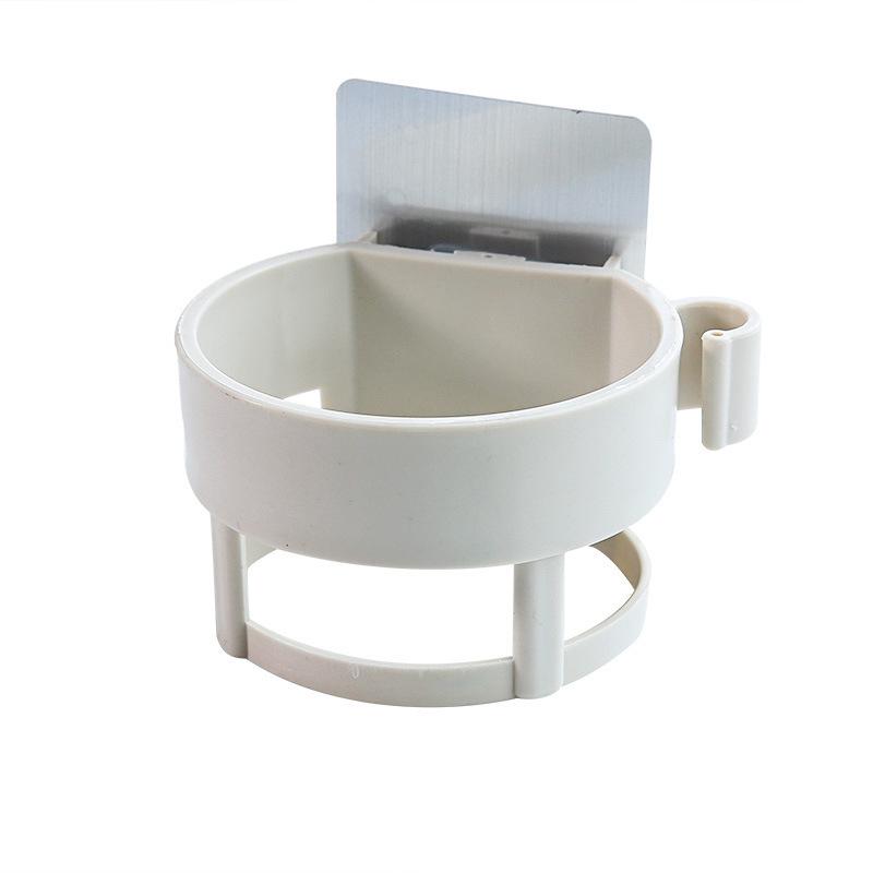 

1 шт. Тримач для фена настінний кріплення без ударів стійка для фена обертовий присоска для зберігання фена тримач для дому 1PCS білий