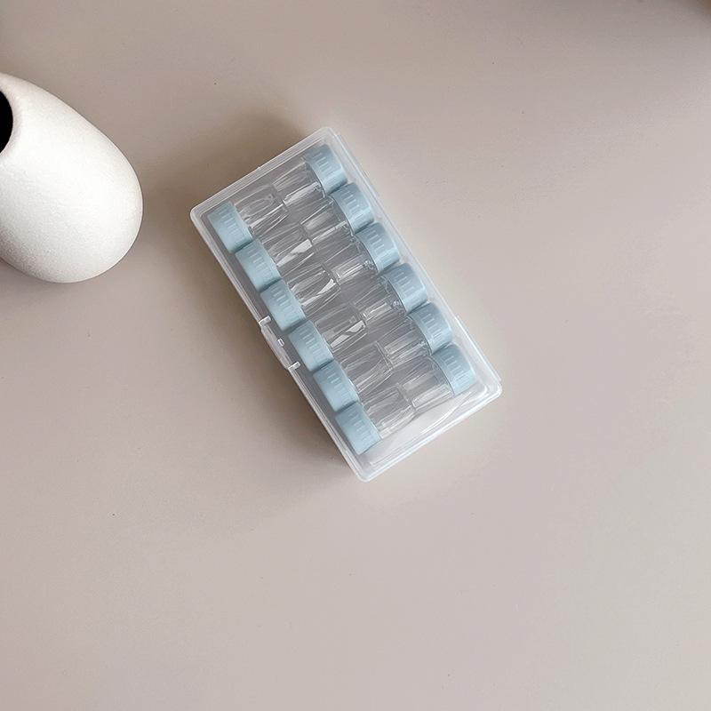Transparenter Kontaktlinsenbehälter Zylindrischer Hartfarbiger Kontaktlinsenbehälter Begleitbehälter 6er-Set