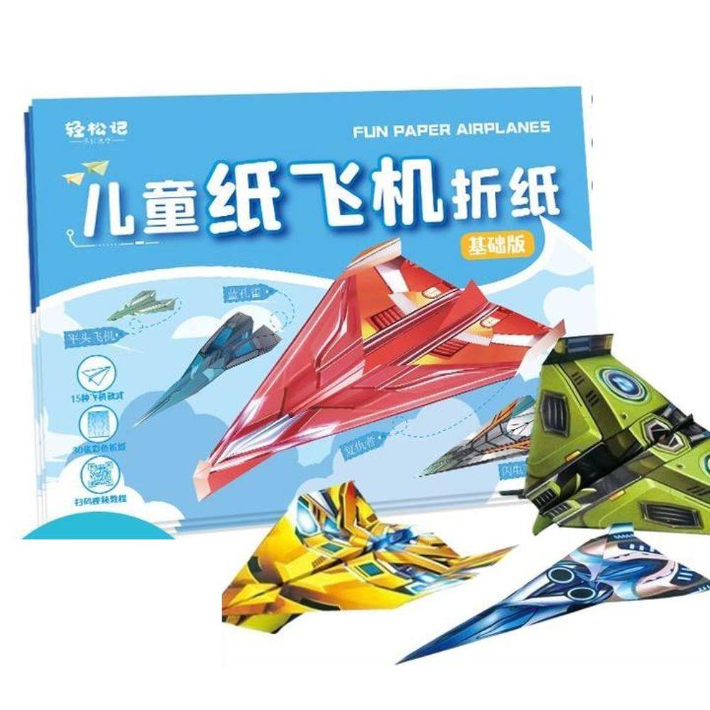Papier Handgefertigtes Flugzeug Origami Kunst Lernen Vielseitiges Papierflugzeug Spielzeug Jungen Baby Mädchen