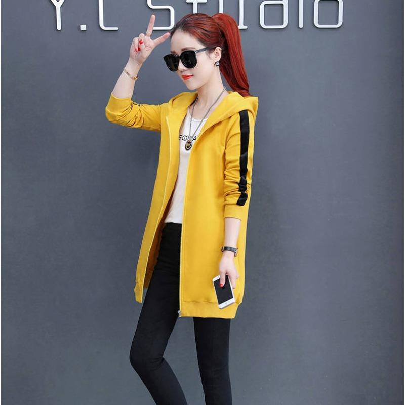 Herbst und Winter Neu Samtgefütterter Kapuzen-Langpullover Mantel Studentinnen Koreanische Version Lockerer Cardigan Bluse Damenbekleidung.