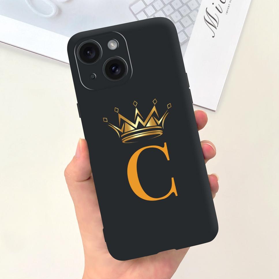 For Apple iPhone 15 15Pro 5G Case Fashion Letter Flower Luxury Crown Soft Silicone Cover For iPhone15+ 15Plus 15 Pro Max Bumper