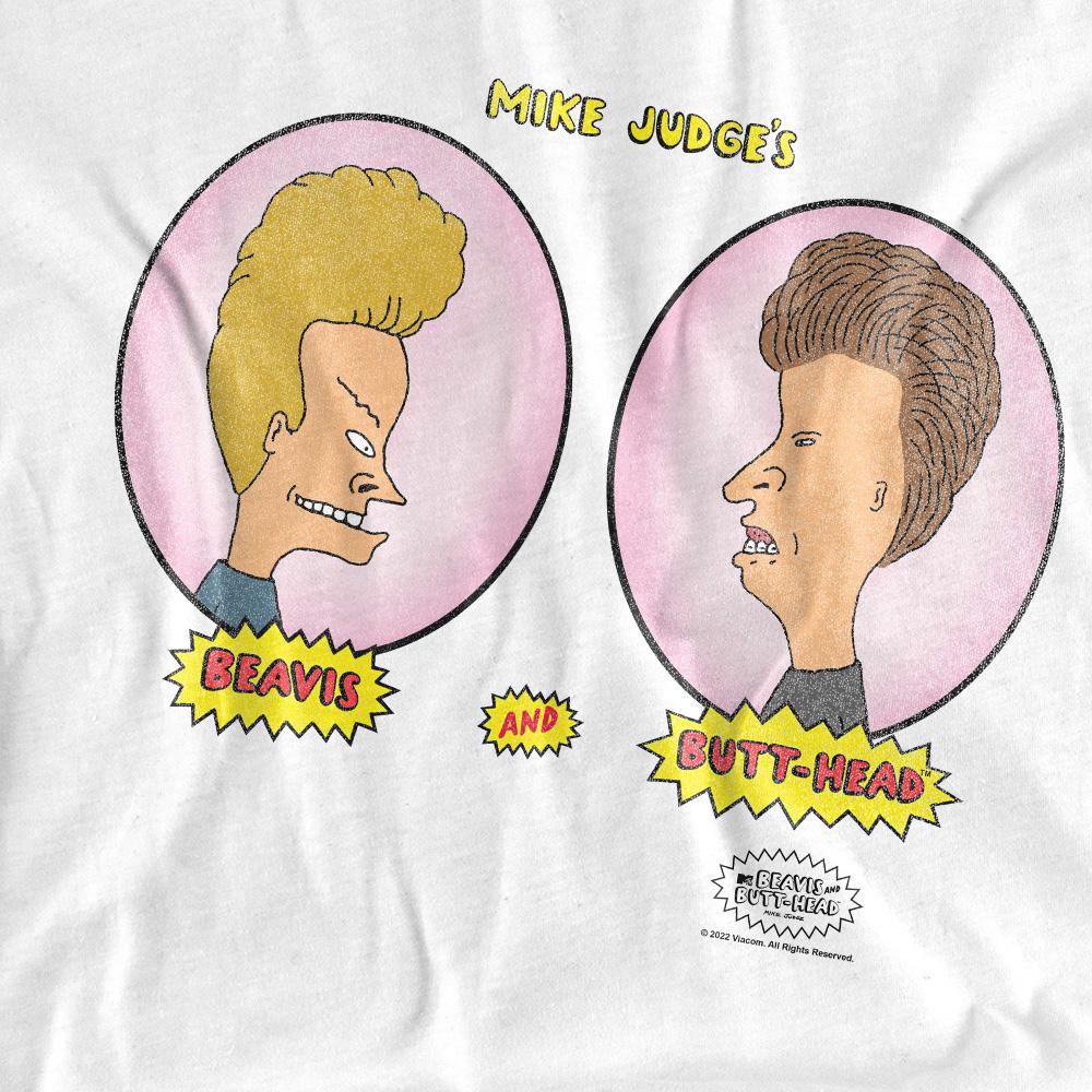 Beavis & Butthead Unisex Erwachsenen Köpfe in Ovalen T-Shirt