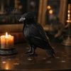 Creepy Haunted House Props Realistic Black Crow Halloween Decor, Lifelike Feathered Raven Figurine Prop Models for House, Artificial Bird Ornament