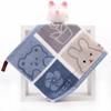Cartoon Puppy Bear Quick-Drying Jacquard Hand Towel, 100% Cotton, 25x25 Cm.