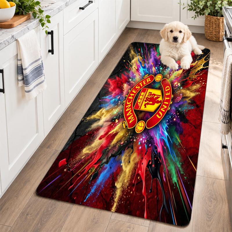 Flannel Kitchen Mat Manchester United Soft Area Rug Non Slip Floor Carpet Home Decoration