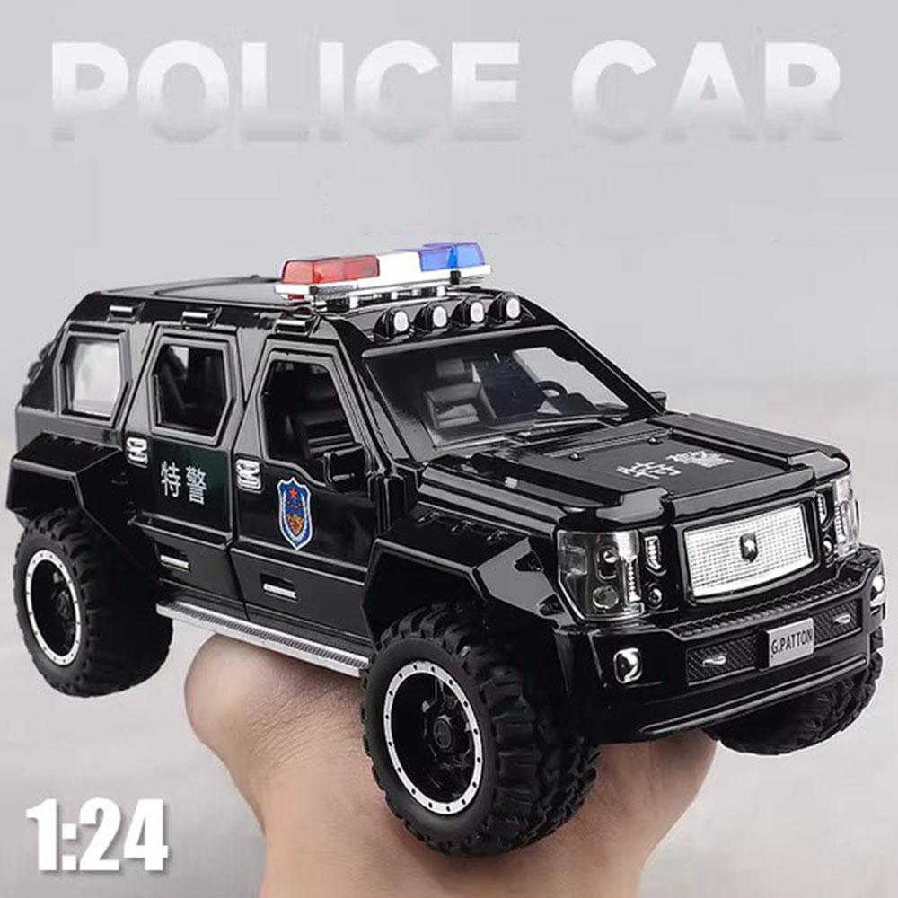1:24 QianZhiBaDun LaDa 2106 Polizeiauto Modelle Spielzeug Ton Licht Miniaturfahrzeuge Tür zu öffnen Geländewagen Jungen Sammlung Spielzeug