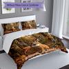 3PC Custom Name Autumnal Deer Majesty Bedding Set Duvet Cover Closure Includes 1 Duvet Cover & 2 Pillowcases for Bedroom
