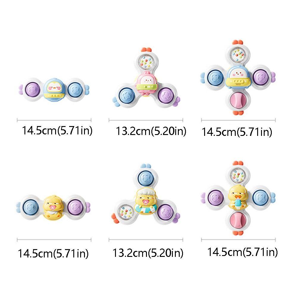 3Pcs/Set Rotating Rattle Suction Cup Spinner Toys Cartoon Animal Spinner Children Gift
