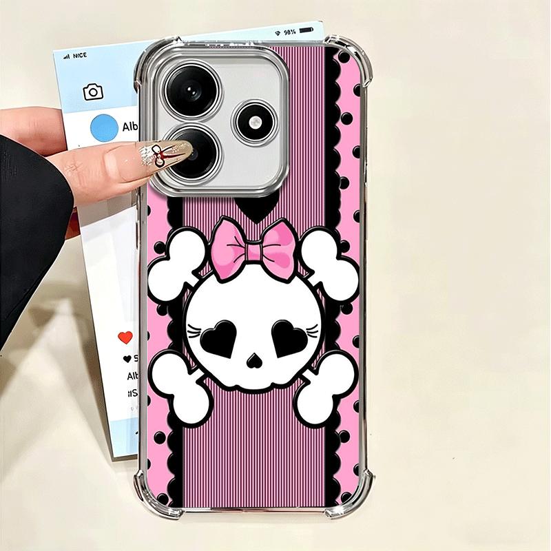 Sweet And Edgy Cartoon Skeleton Soft Phone Case For Xiaomi Poco X7 X8 Pro Max X6 X5 X3 F8 Ultra F7 M8 M7 M5S Redmi 15C 15A 15 14