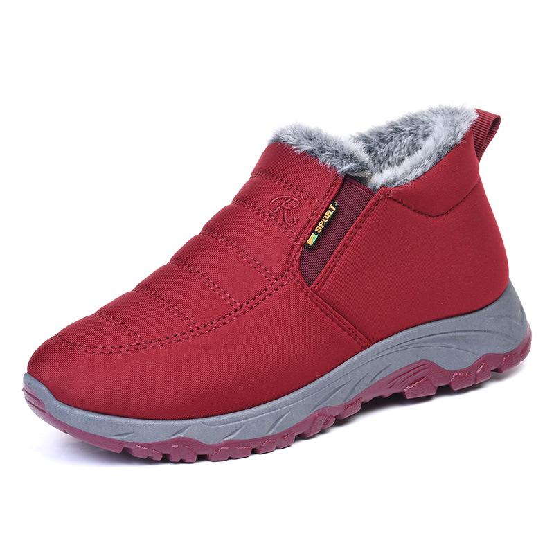 Women's Plush Warm Waterproof Hiking Shoes - Non-Slip, Easy-On for Middle-Aged & Seniors