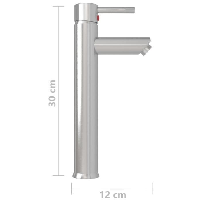 Mitigeur de salle de bain vidaXL - Nickel - Design contemporain - Durable