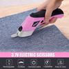 Electric Scissors USB Rechargeable 2000mAh Pink 11000 RPM with 2 Alloy Steel Blades for Fabric Leather Cardboard