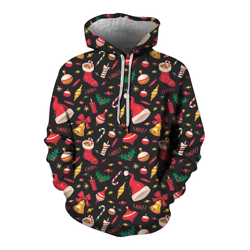 Spring Autumn Men's Hoodies Christmas Series 3D Printed Sweatshirt Long Sleeve Pullover Loose Comfortable Casual Couple Hoodie