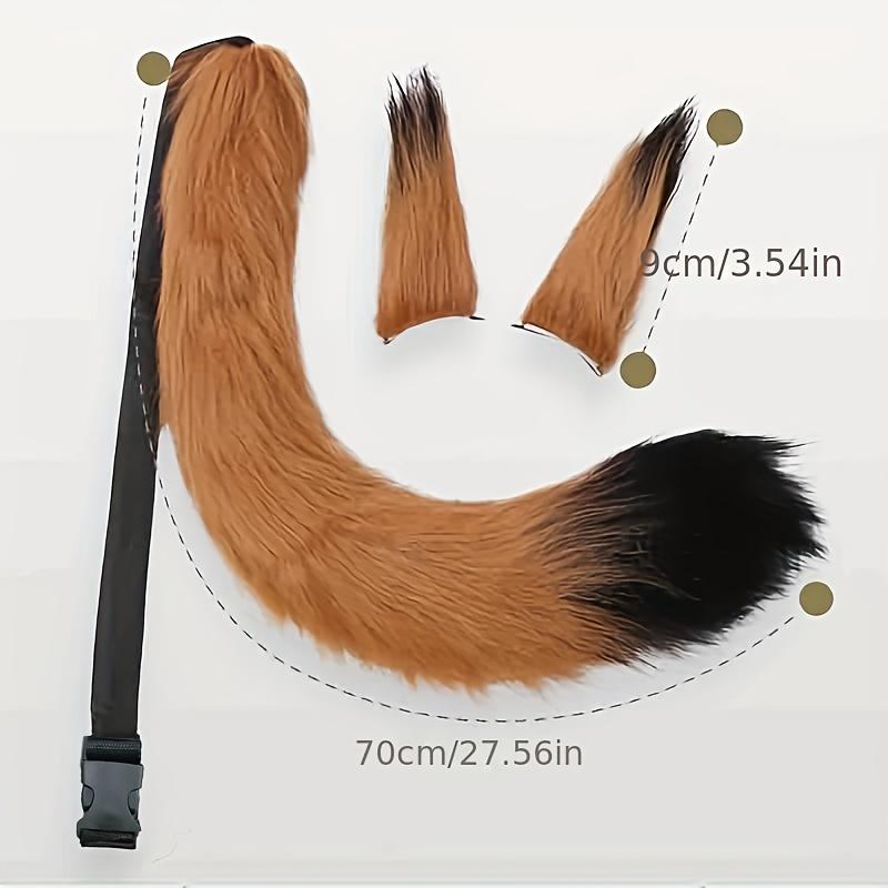 1 Set Fox Mother Cosplay Accessory – Beast Ear Hair Clip & Beast Tail Fox Set for Cosplay