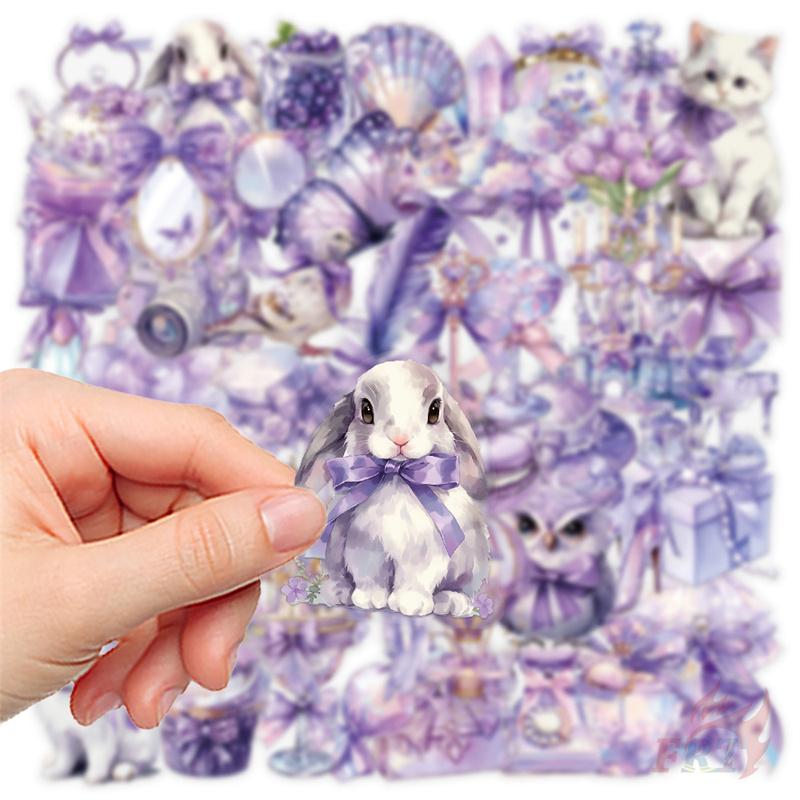 50Pcs/Set Nordic . Sparkly Purple Color Styles Art PET Stickers Waterproof DIY Fashion Doodle Decals Stickers