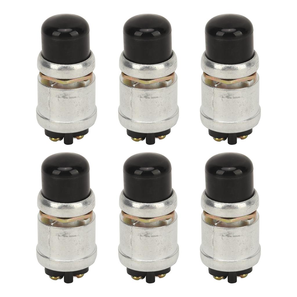 6 Set Push Start Button Switch Kit Waterproof Fast Response Momentary Push Button Switch for Vehicle RV Ship Yacht ATV